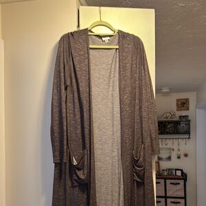 LuLaRoe Brown Striped Cardigan